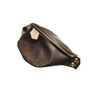 Dark brown leather waist bag