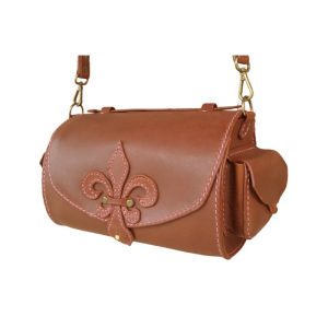 Light brown leather sling bag