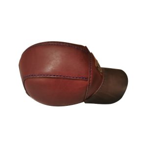 Brown leather baseball cap