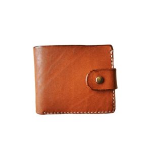 Light brown bi fold clip wallet