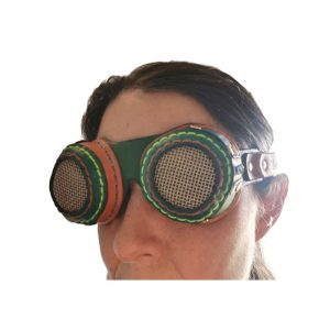 Green leather steam punk goggles