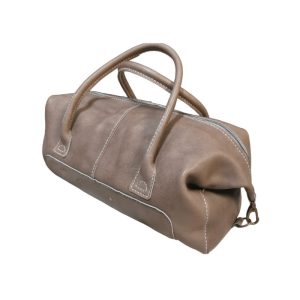Brown Leather Duffle Travel Bag