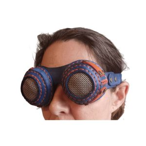 Purple leather steampunk goggles