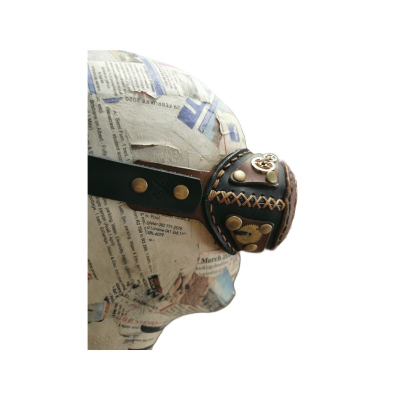 Brown leather steampunk goggles