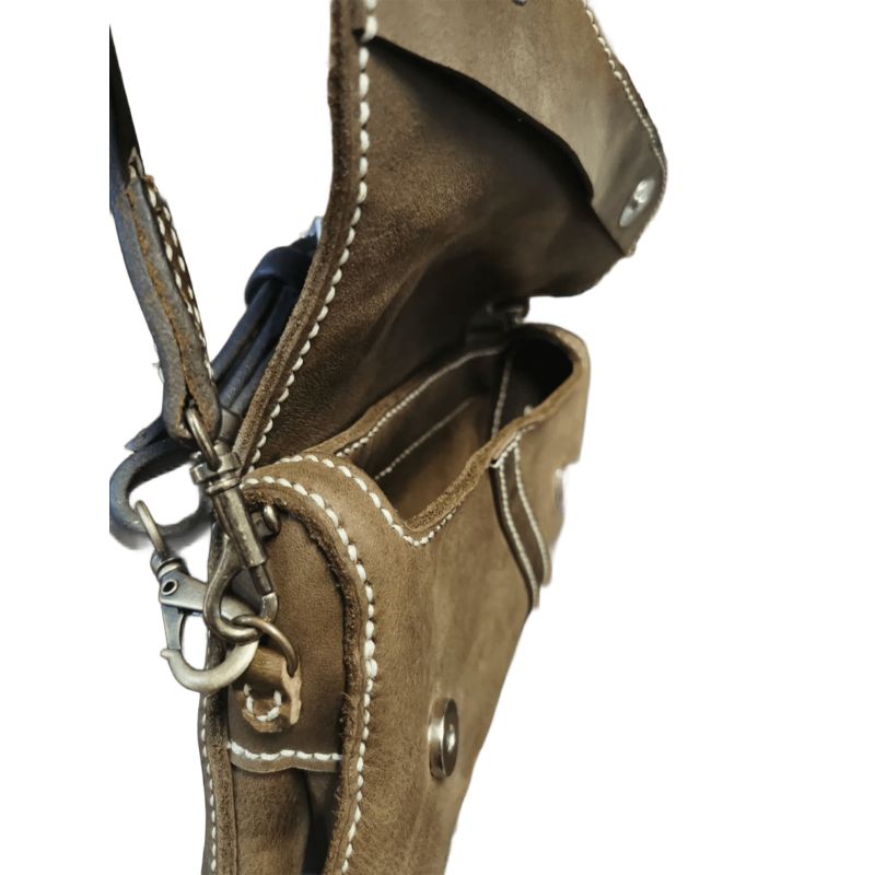 Horse saddle brown leather bag