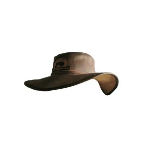 Full-Grain Leather Wide Brim Safari Hat