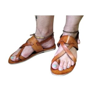 Brown leather sandals