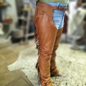 Full-Grain Leather Western Fringe Chaps