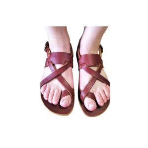 Handcrafted Full-Grain Leather Crossover Strap Sandals