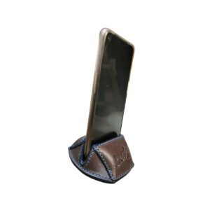Leather desk phone holder