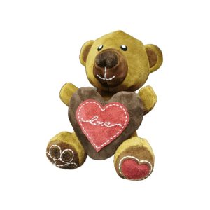 stuffed teddy bear & heart pouch with zip