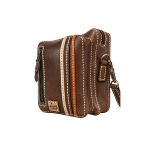 Brown Leather Multi-Compartment Bag