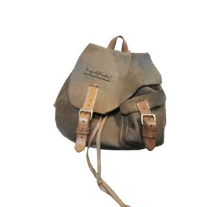 Full-Grain Distressed Leather Rucksack Backpack